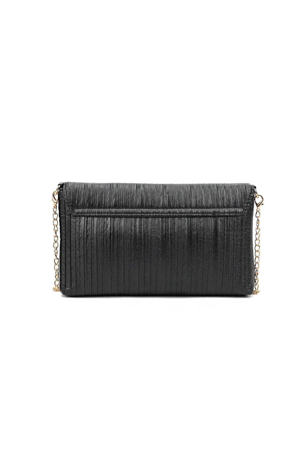 Black Pleated Clutch Bag