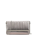 Pewter Pleated Clutch Bag