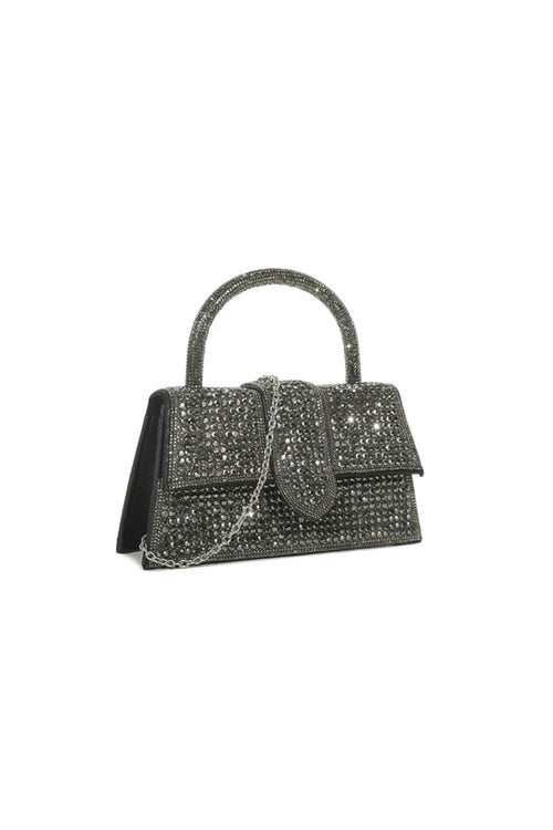 Black Top Handle Evening Bag